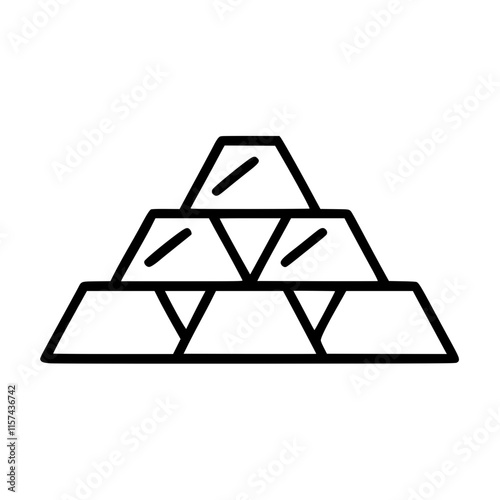 Pyramid in outline icon style, travel and tourism theme.