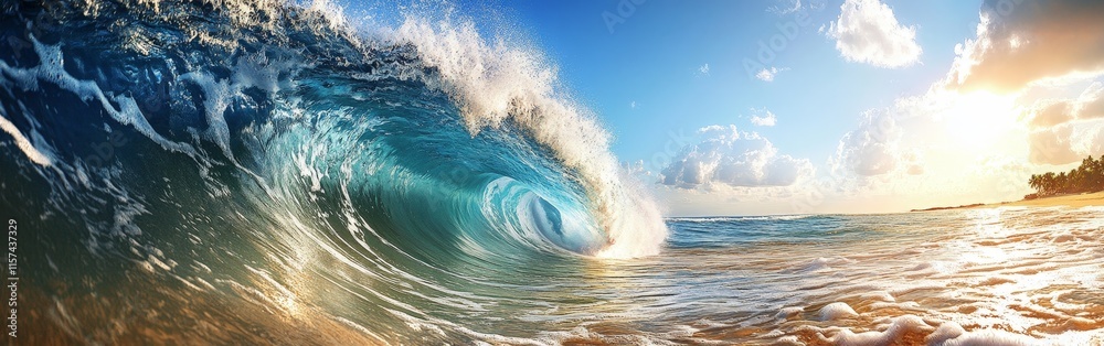 Gigantic tidal wave capturing nature's raw power and fury Gigantic tidal wave capturing nature's raw power and fury