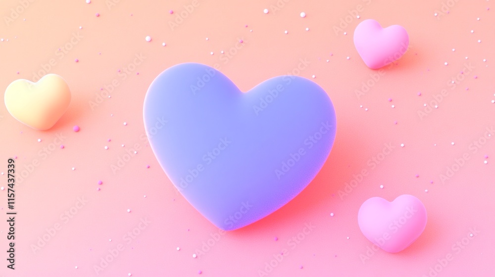 Soft Pink and Purple Gradient Heart Art Soft Pink and Purple Gradient Heart Art