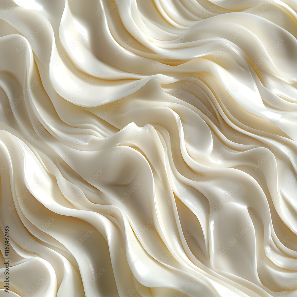 Obraz premium Smooth, flowing cream texture with elegant waves