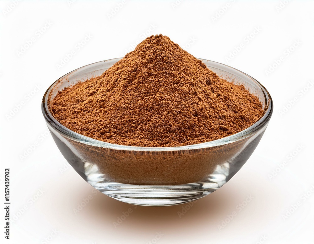 Close up cinnamon powder in a bowl with cinamon stick. Close up cinnamon powder in a bowl with cinamon stick.