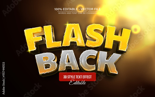 Yellow flash back 3d glow text effect editable