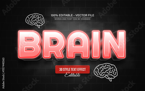 Brain iq 3d text effect editable