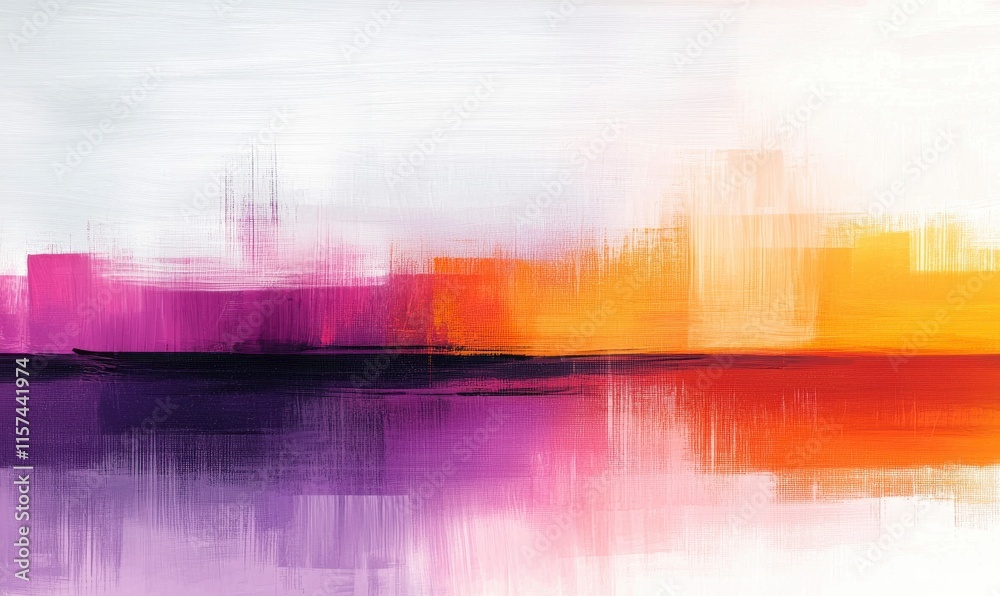 Vivid Abstract Landscape with Calm Reflections in Rich Pink, Orange, and Purple Tones Vivid Abstract Landscape with Calm Reflections in Rich Pink, Orange, and Purple Tones