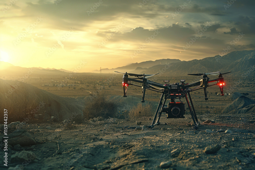 prosumer drones in action, dynamic and cinematic view, high-definition shots prosumer drones in action, dynamic and cinematic view, high-definition shots