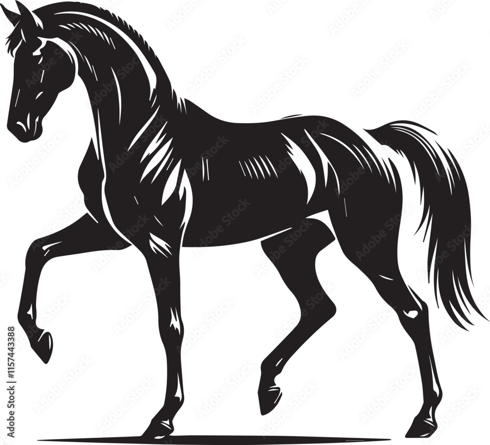 Obraz premium Horse silhouette isolated on white