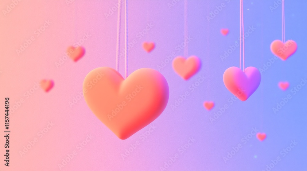 Soft Gradient Heart Composition for Romantic Themes Soft Gradient Heart Composition for Romantic Themes