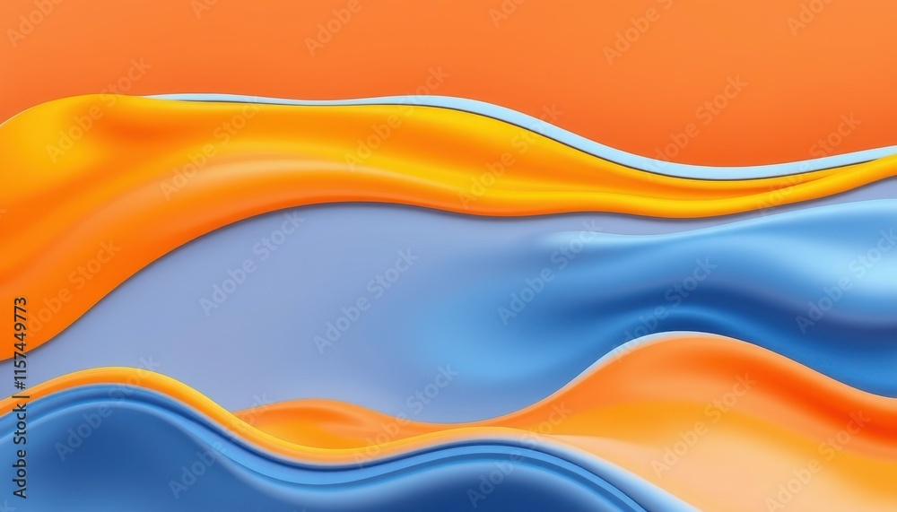 Abstract Orange Blue Swirling Fluid Wave Design Abstract Orange Blue Swirling Fluid Wave Design