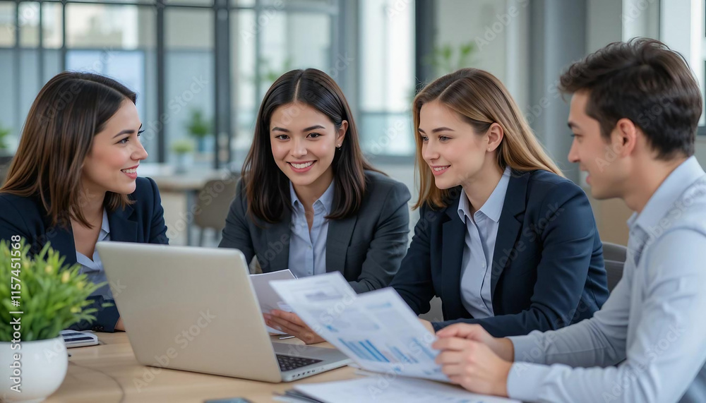 Business Colleagues Engaging in a Collaborative Discussion. Ai generated Business Colleagues Engaging in a Collaborative Discussion. Ai generated