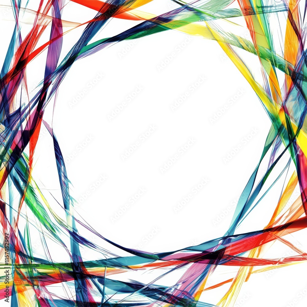 Abstract Colorful Frame: A vibrant circular frame composed of dynamic, colorful strokes, creating a captivating and energetic visual element. Abstract Colorful Frame: A vibrant circular frame composed of dynamic, colorful strokes, creating a captivating and energetic visual element.