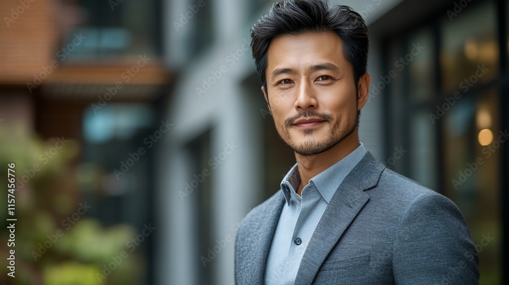 Portrait of a Confident Asian Man in a Suit Portrait of a Confident Asian Man in a Suit