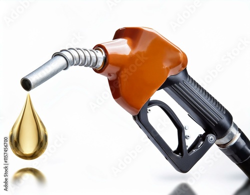 Nozzle gasoline pump fuel station isolated on white background. Green energy. 3d render.  photo