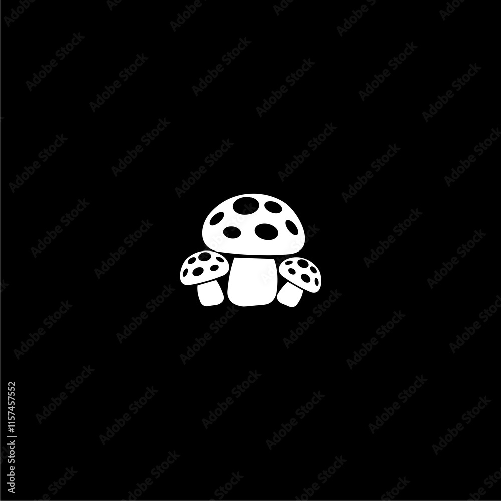 Mushroom icon isolated on dark background Mushroom icon isolated on dark background