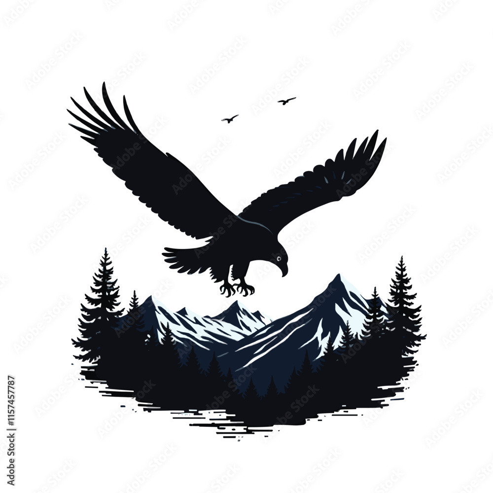 Obraz premium Bald eagle silhouette vector illustrations