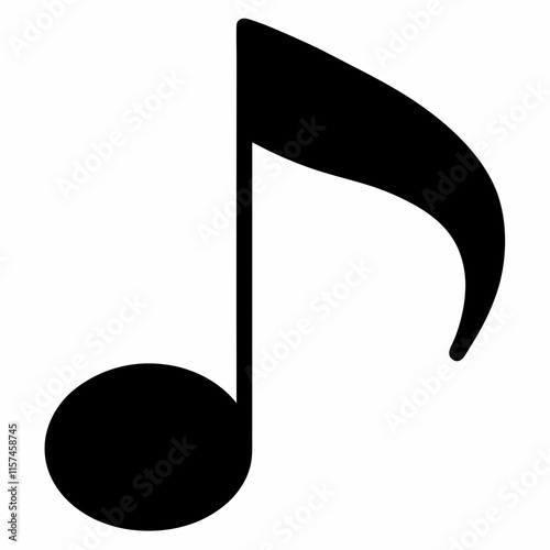 Music Note Black Silhouette Vector