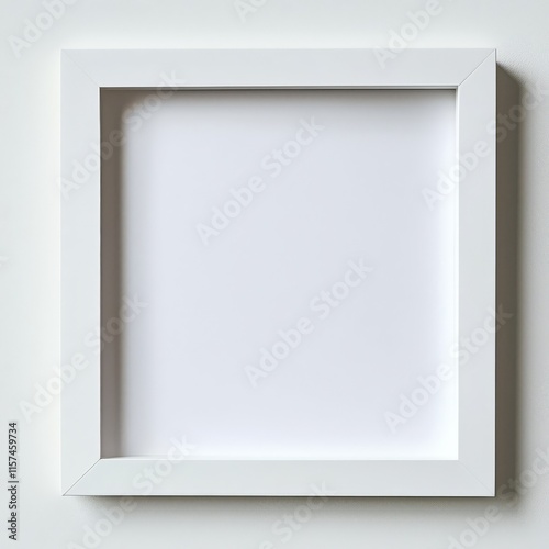 Simple White Square Frame: A clean, minimalist square picture frame with a crisp white finish, perfect for showcasing your artwork or photography.  The frame provides a clean.