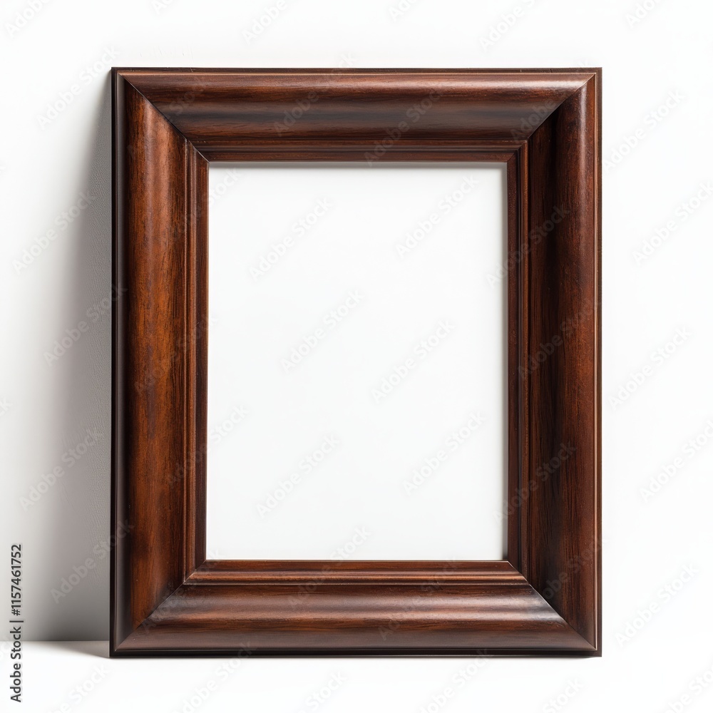 Classic Wooden Frame: A sleek and timeless wooden picture frame, featuring a rich mahogany hue and intricate detailing, ready to showcase your cherished memories or artwork. Classic Wooden Frame: A sleek and timeless wooden picture frame, featuring a rich mahogany hue and intricate detailing, ready to showcase your cherished memories or artwork.