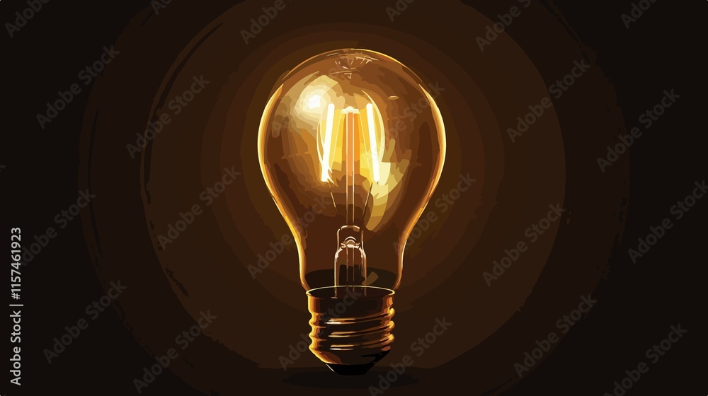 Modern Light Bulb Vector Isolated Flat Illustration Modern Light Bulb Vector Isolated Flat Illustration