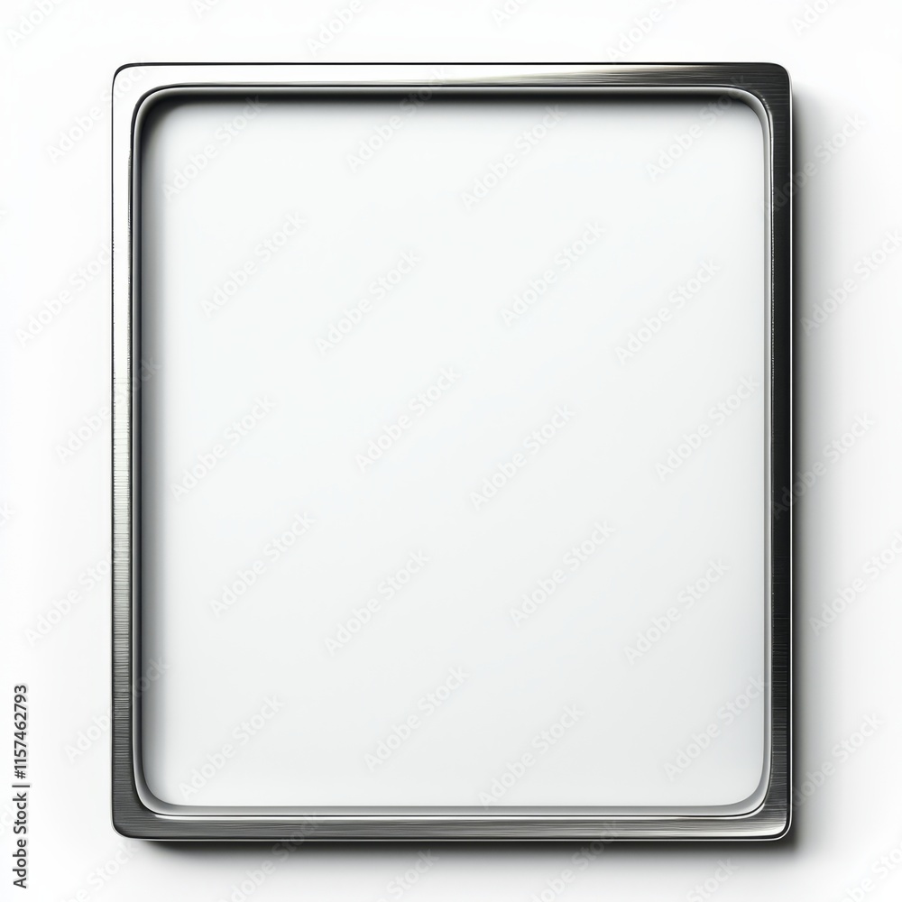 Square Frame: An isolated, square metallic frame with a clean and contemporary design, exuding elegance and functionality. It's perfect for showcasing images, artwork, or text. Square Frame: An isolated, square metallic frame with a clean and contemporary design, exuding elegance and functionality. It's perfect for showcasing images, artwork, or text.