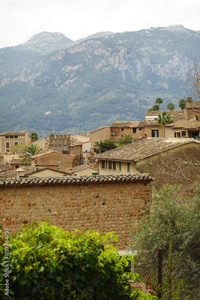 Fototapeta premium Panorama of Fornalutx village, Mallorca, Spain