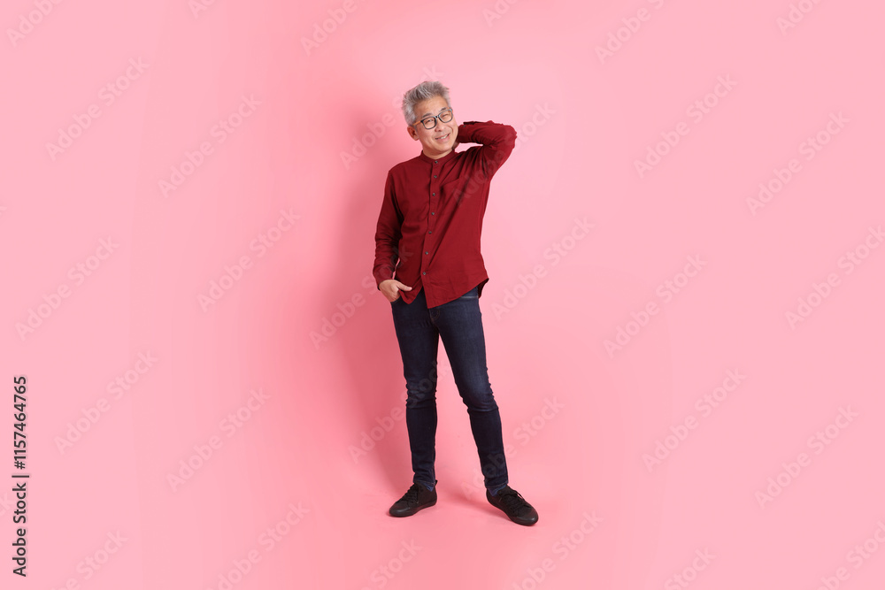 50s Man in red shirt 50s Man in red shirt