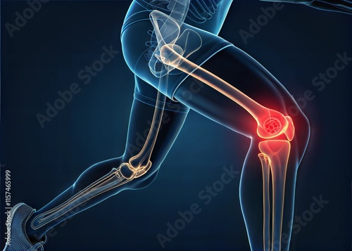 Knee Pain 3D X-ray of Leg Visualization