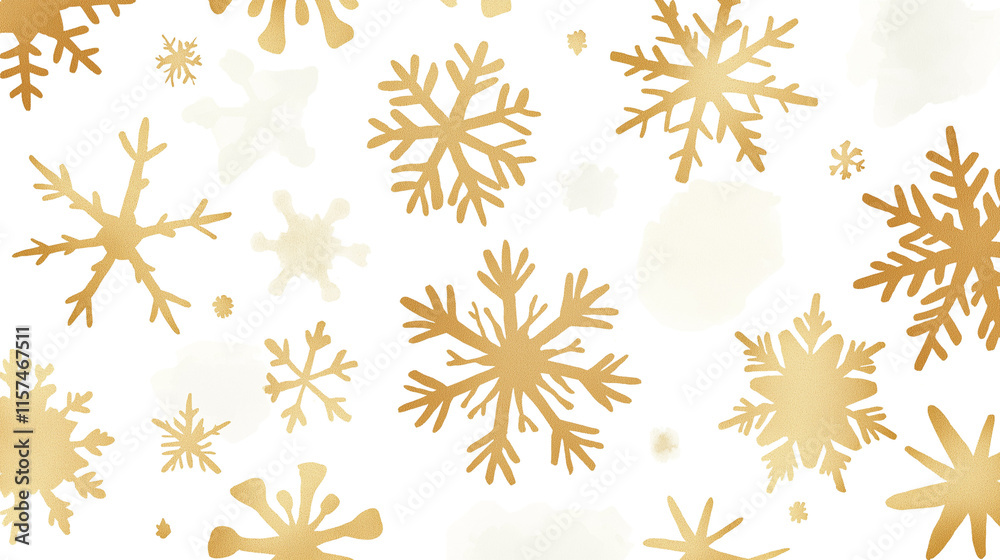 Golden snowflake confetti scattered in a minimal and elegant style, with intricate golden snowflakes of various sizes spread beautifully across a clean white background. Golden snowflake confetti scattered in a minimal and elegant style, with intricate golden snowflakes of various sizes spread beautifully across a clean white background.
