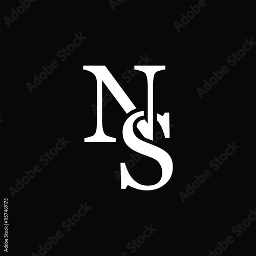 NS letter logo concept isolated on white background. SN Logo