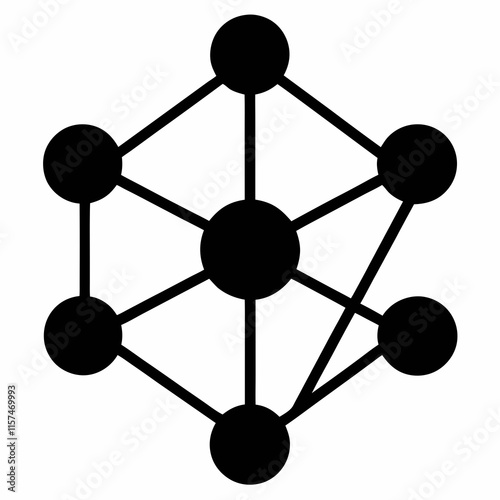 Network Node Silhouette Vector Art