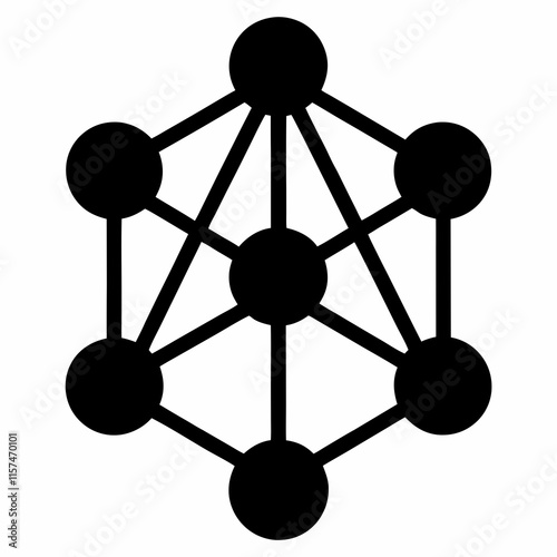 Network Node Silhouette Vector Art