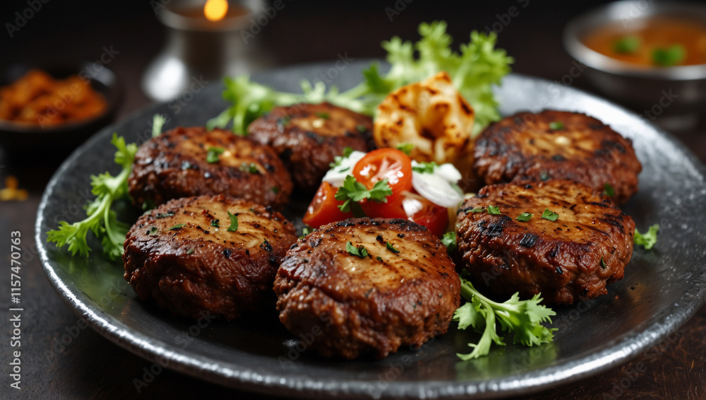 Chicken karahi and kabab with new style Chicken karahi and kabab with new style