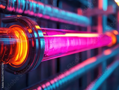 Detailed view of the dilution refrigerator cooling a quantum computer, reaching temperatures near absolute zero