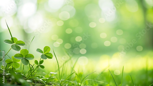 Wallpaper Mural Green Nature Bokeh Background with Fresh Grass and Blurred Light Torontodigital.ca