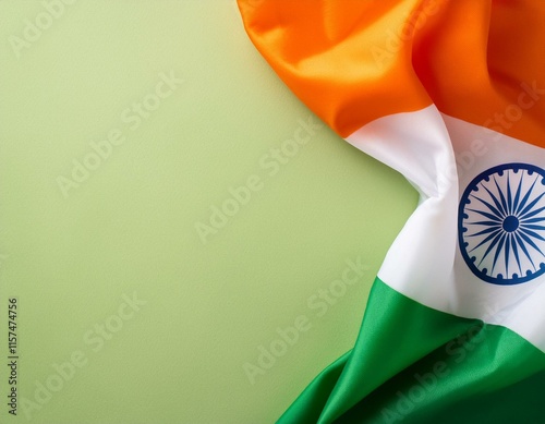 India flag flying high at Connaught Place with pride in blue sky, India flag fluttering, Indian Flag on Independence Day and Republic Day of India, tilt up shot, Waving Indian flag, Har Ghar Tiranga photo