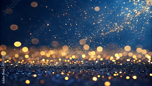 Wallpaper Mural Abstract Dark Blue and Gold Glittering Bokeh Background Torontodigital.ca