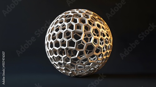 Innovative 3d geometric sphere design digital art creation modern aesthetic minimalist style artistic viewpoint futuristic concept photo