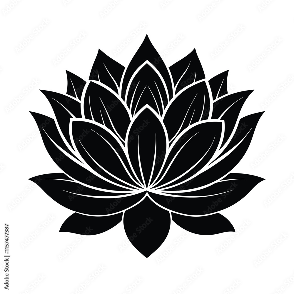 Beautiful lotus flower silhouette and Black color flower Vector illustration Design
Beautiful lotus flower silhouette and Black color flower Vector illustration Design