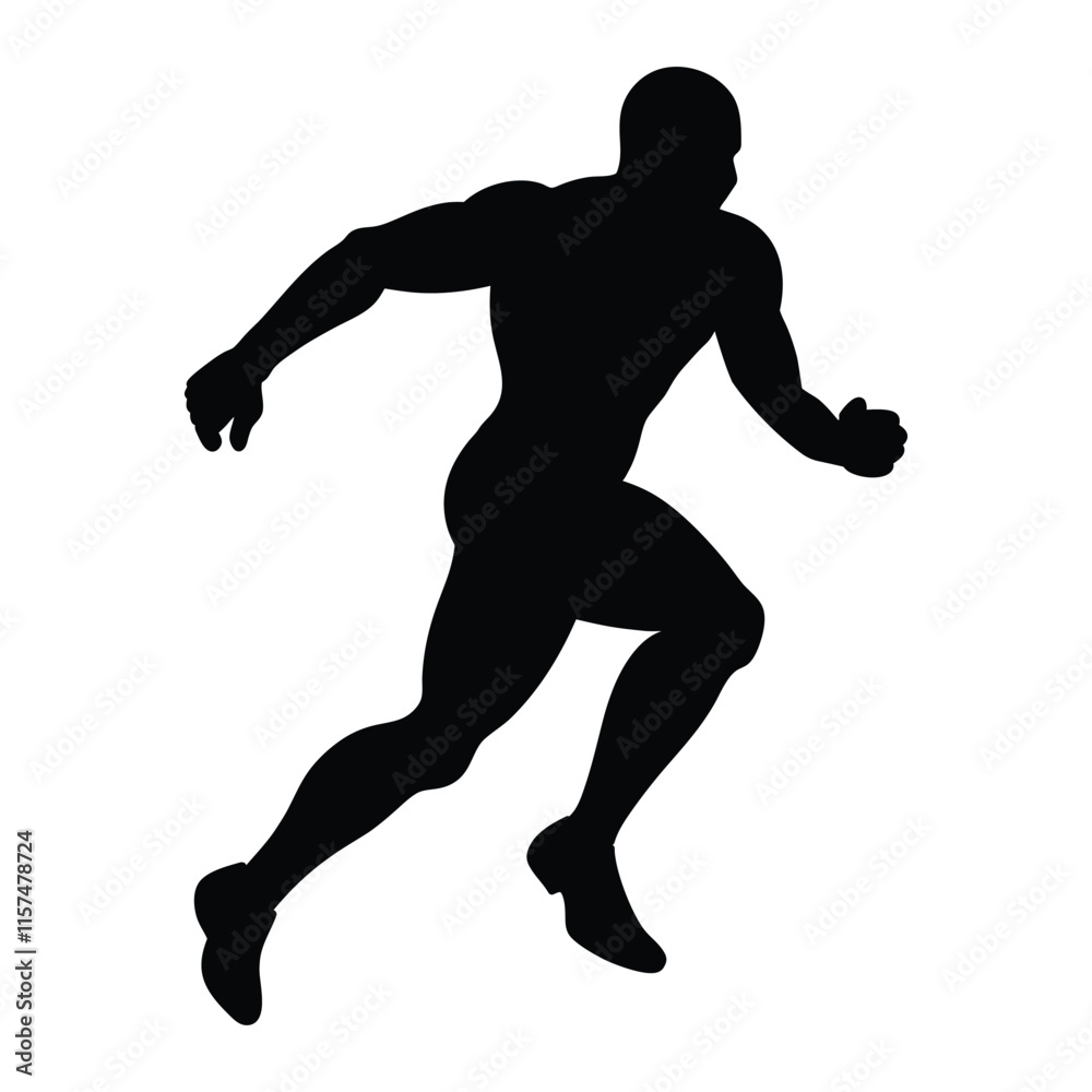 Running Muscular sports Man silhouette icon with black color vector illustration Design Running Muscular sports Man silhouette icon with black color vector illustration Design