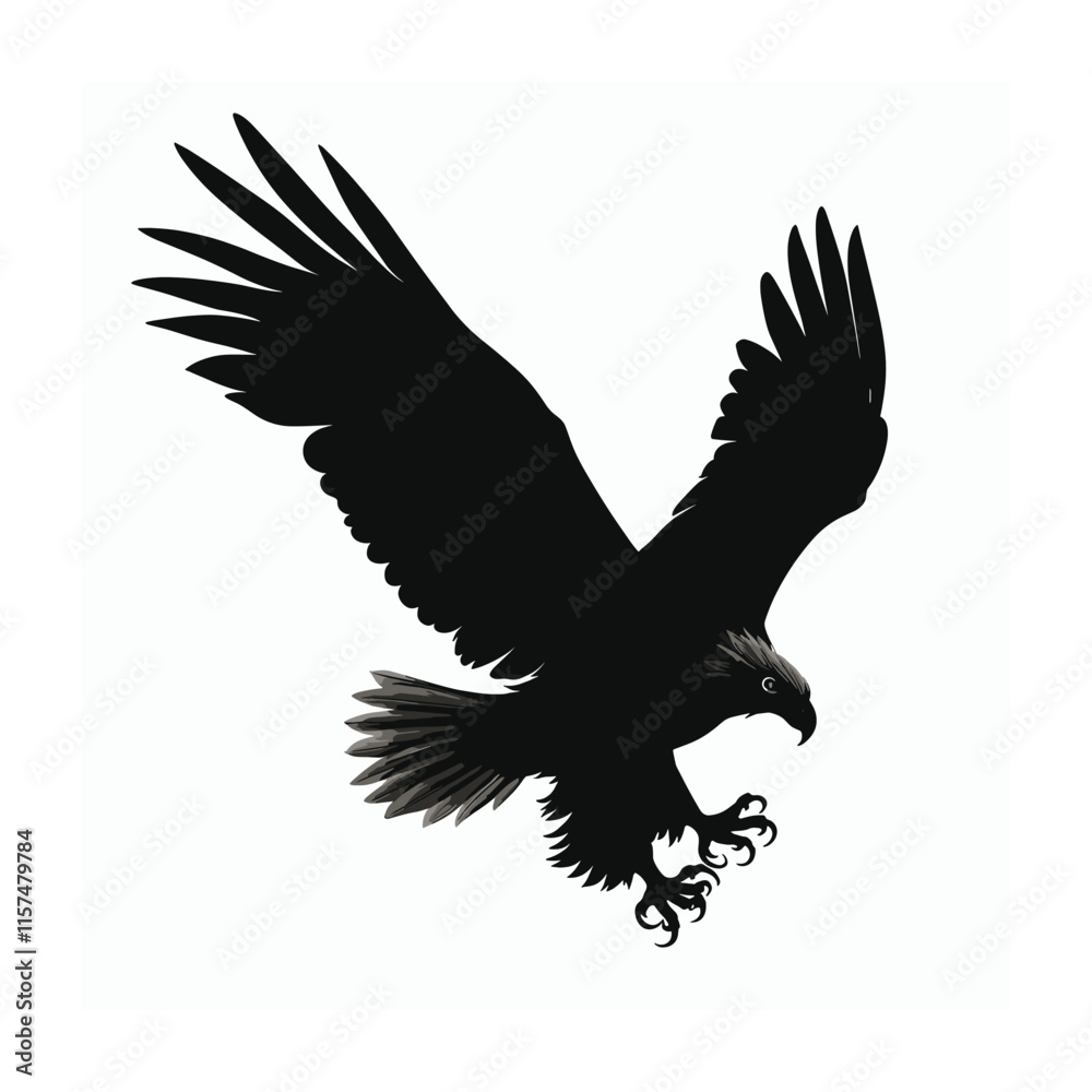 Bald eagle silhouette vector illustrations Bald eagle silhouette vector illustrations