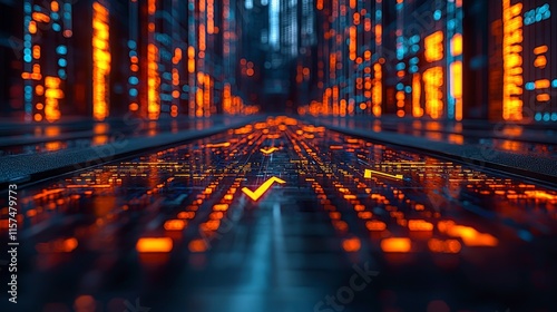 Abstract 3D Data Stream Background