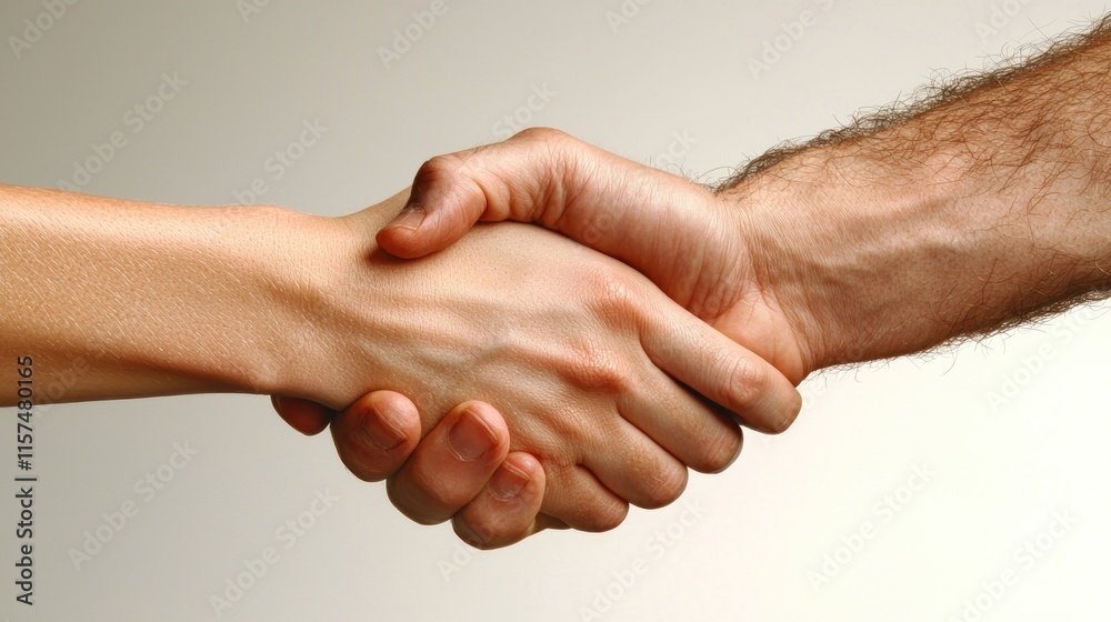 A handshake symbolizing agreement or partnership between two people. A handshake symbolizing agreement or partnership between two people.