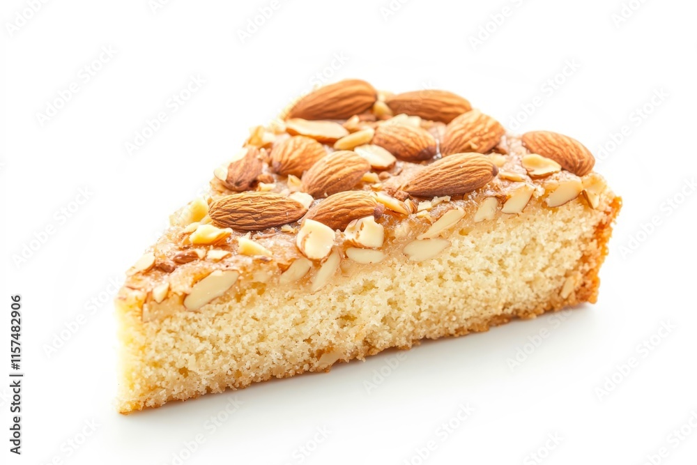 Almond cake isolated on white background. Almond cake isolated on white background.