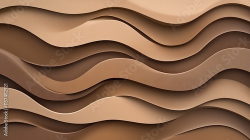 Wallpaper Mural  image shows flowing, curved shapes in varying shades of brown. Torontodigital.ca