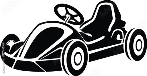 New style Go-Kart silhouette vector, Go-Kart line art vector