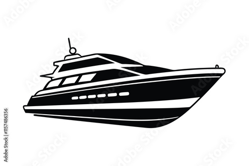 yacht boat silhouette of vector illustration