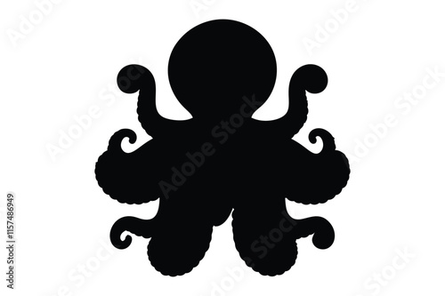 octopus silhouette With Vector illustration  photo