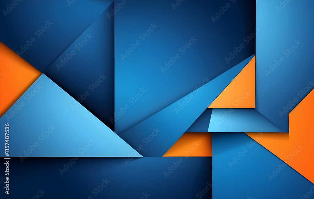 abstract background with triangles Blue and orange abstract background with triangles Blue and orange