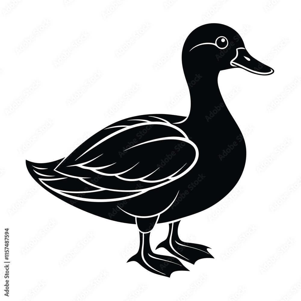 Cute duck silhouette vector and illustration Design Cute duck silhouette vector and illustration Design
