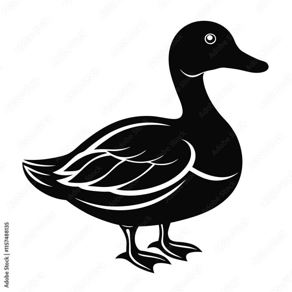 Beautiful silhouette of duck vector illustration Design Beautiful silhouette of duck vector illustration Design