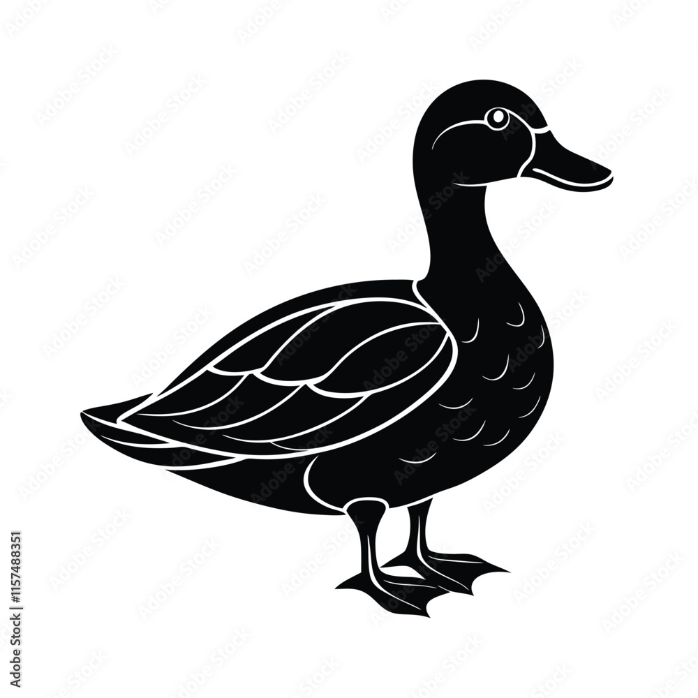 silhouette of a cute duck vector illustration Design silhouette of a cute duck vector illustration Design